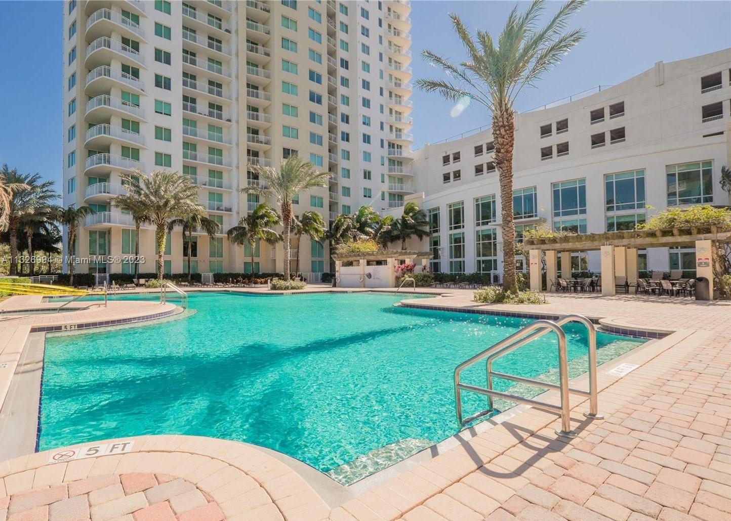 Resort pool area facing the golf course