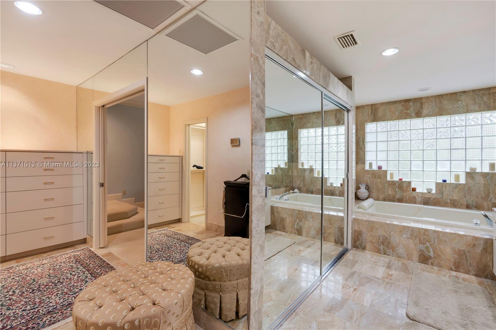 Huge amount of closet space in this master bathroom