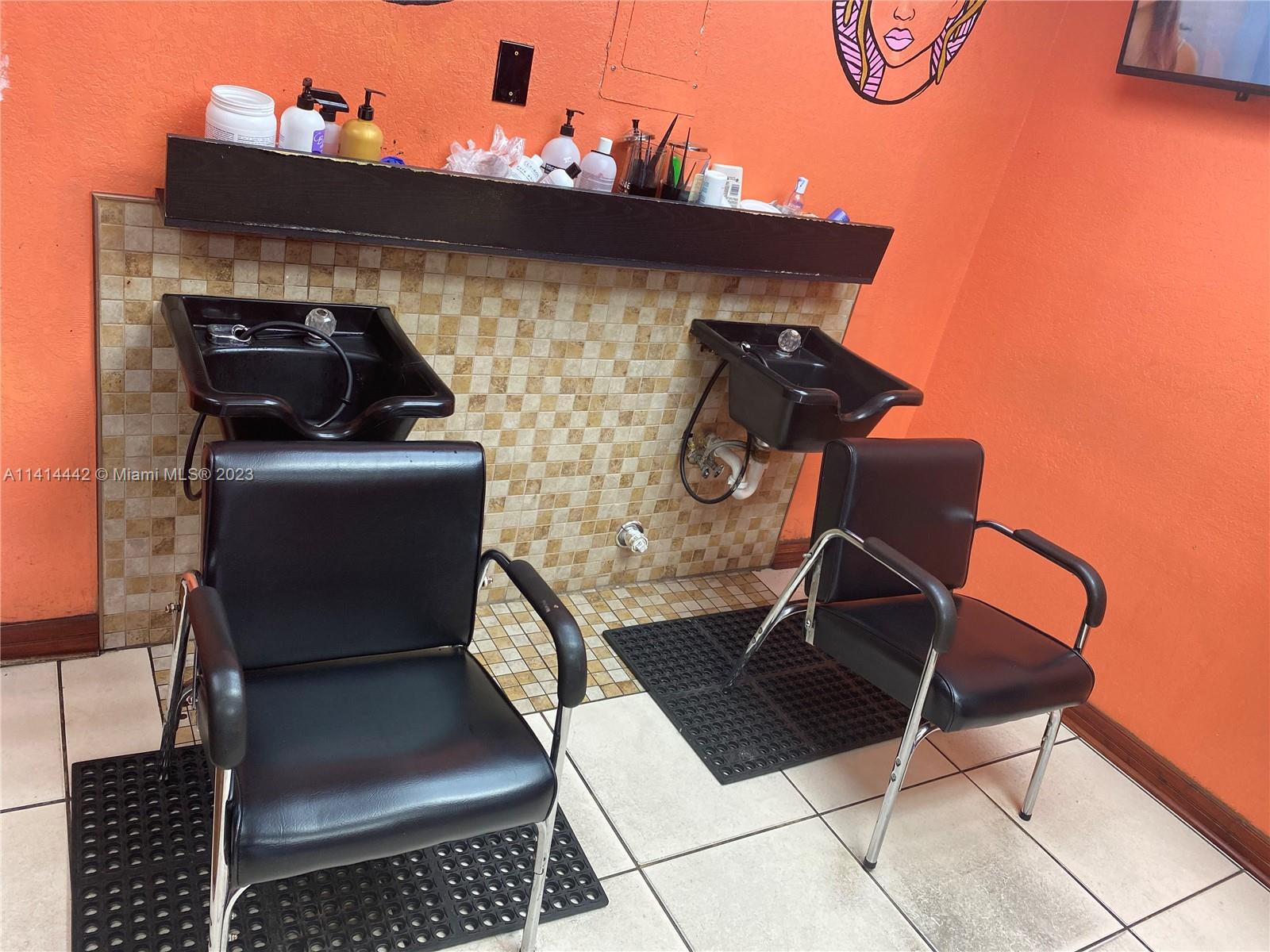 Hair washing area