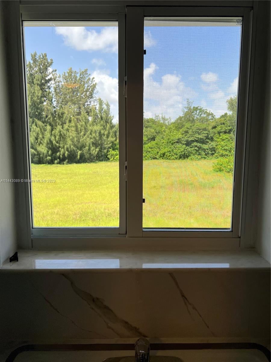 Kitchen view from double Sink