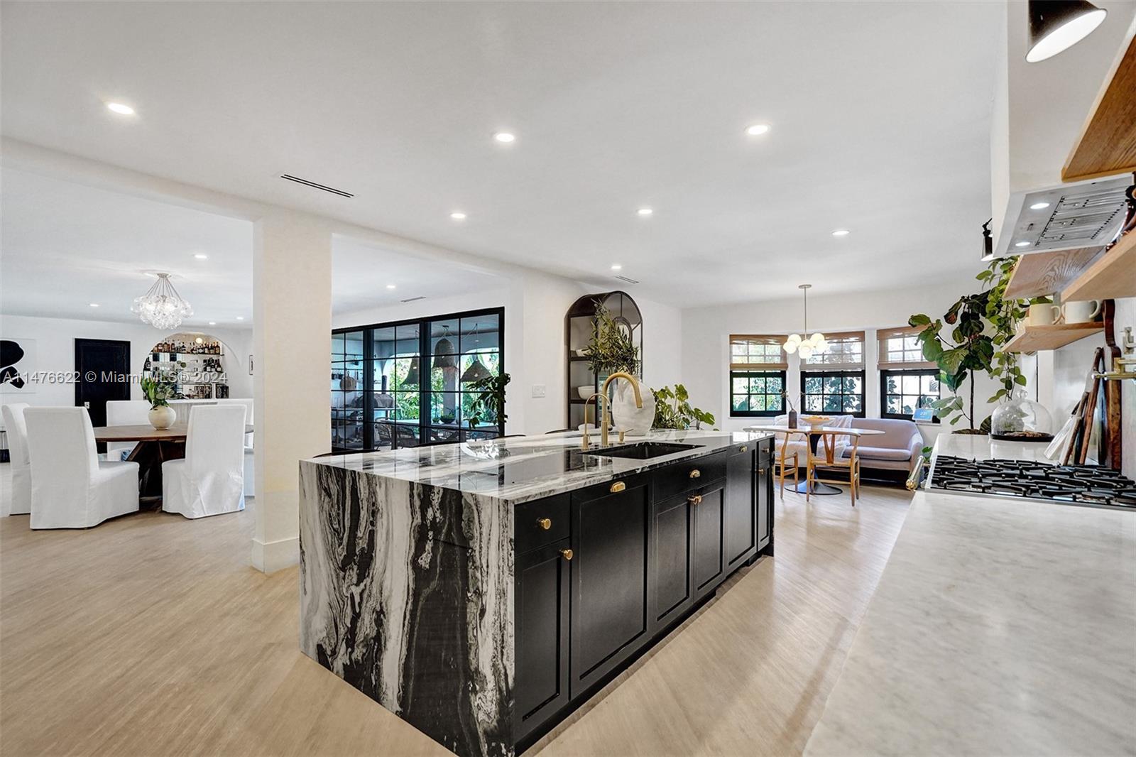 Custom marble countertops & kitchen