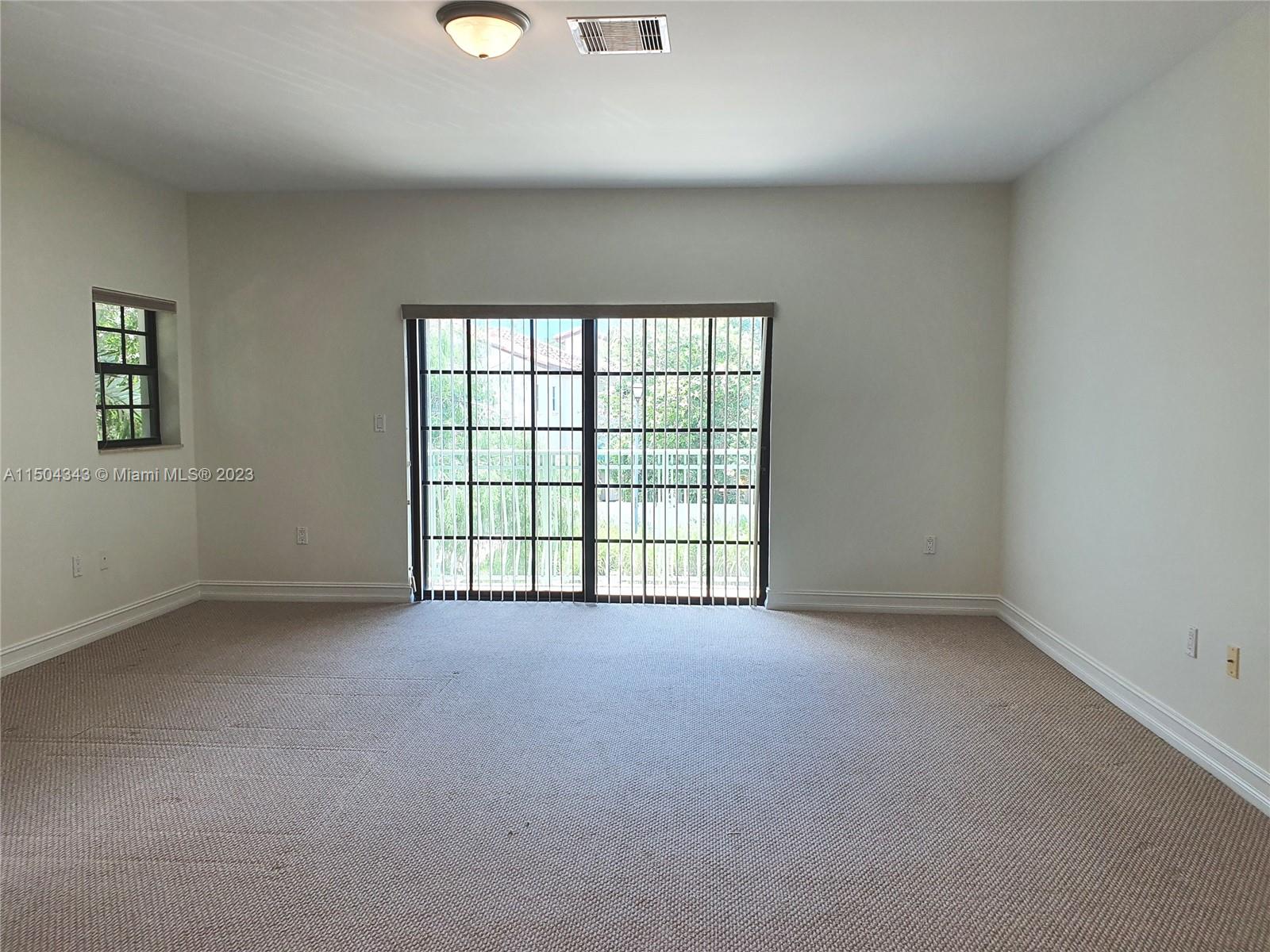 The main bedroom faces East, towards the front of the property.