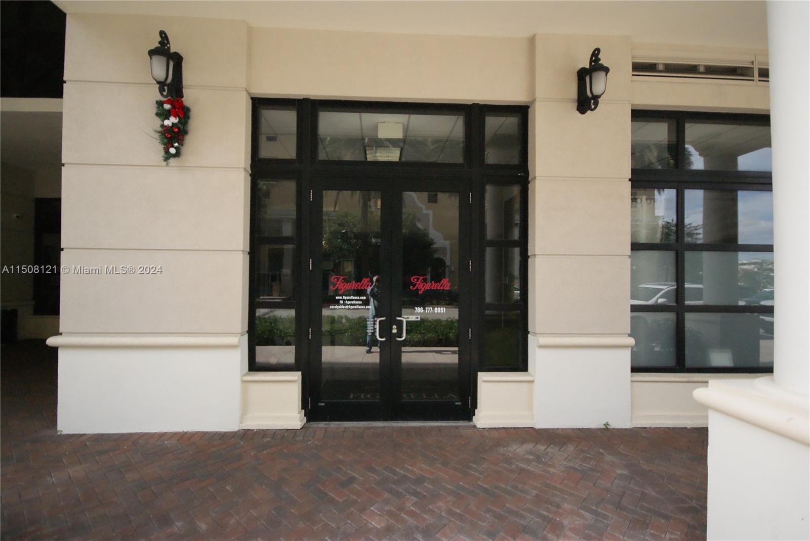 Front door and showroom window