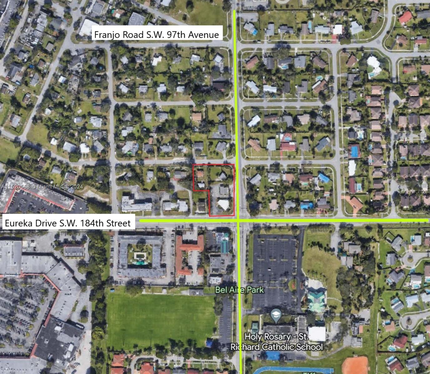 aerial with major crossroads