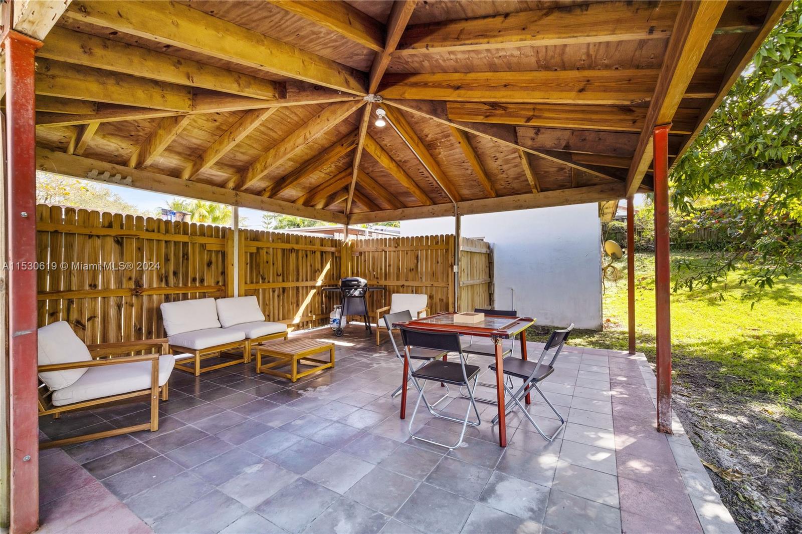 Approximately 18'x18' covered Gazebo with newer roof.  Would make great outdoor kitchen.