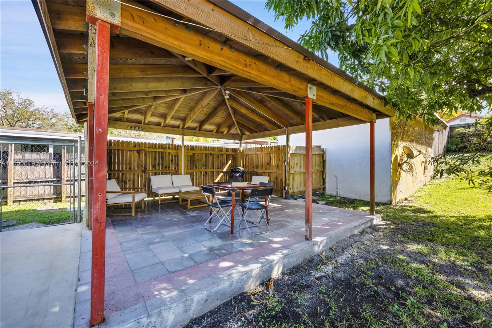 Gazebo / Patio.  Private from detached Cottage.