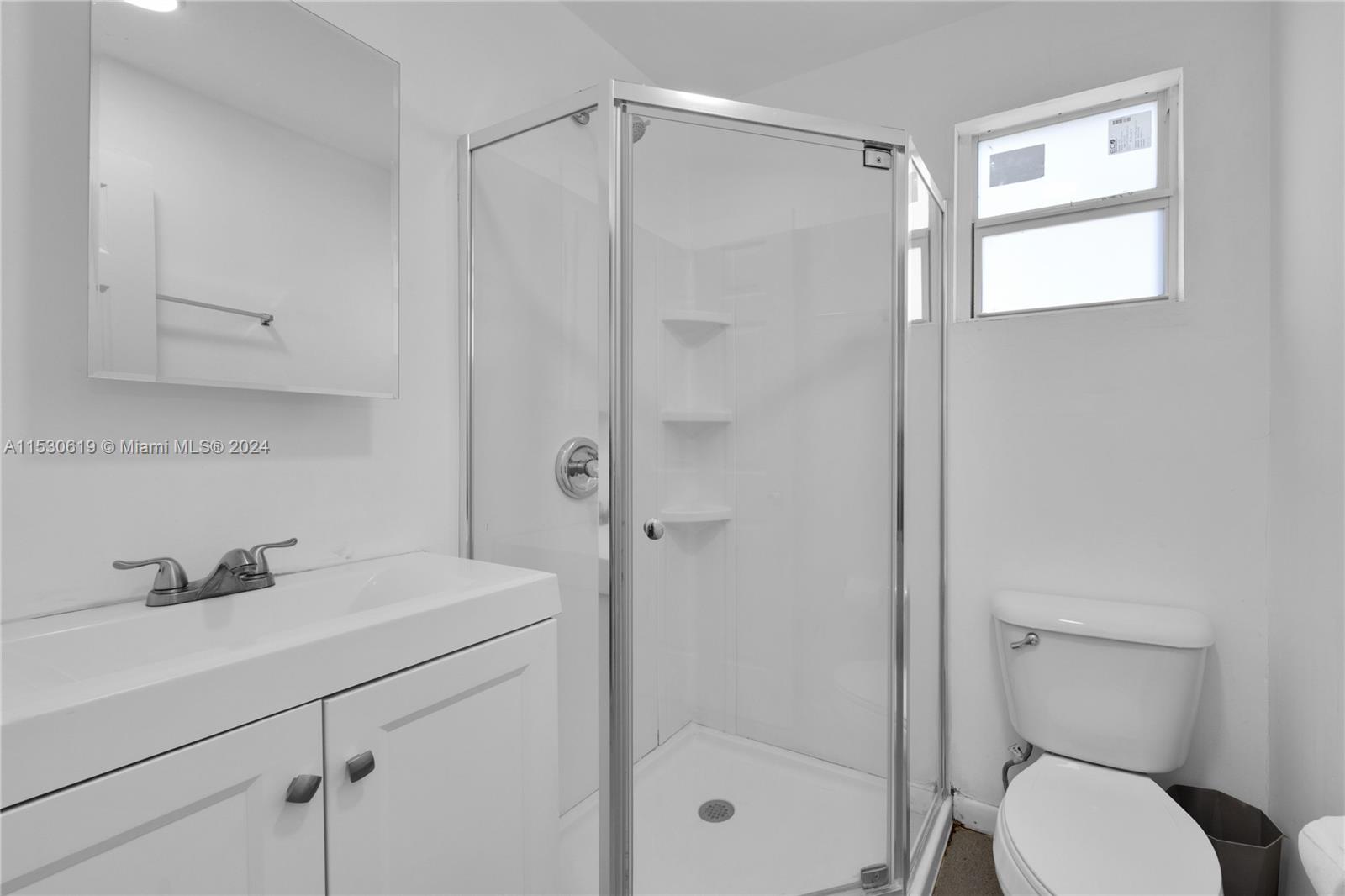 Bathroom with shower.