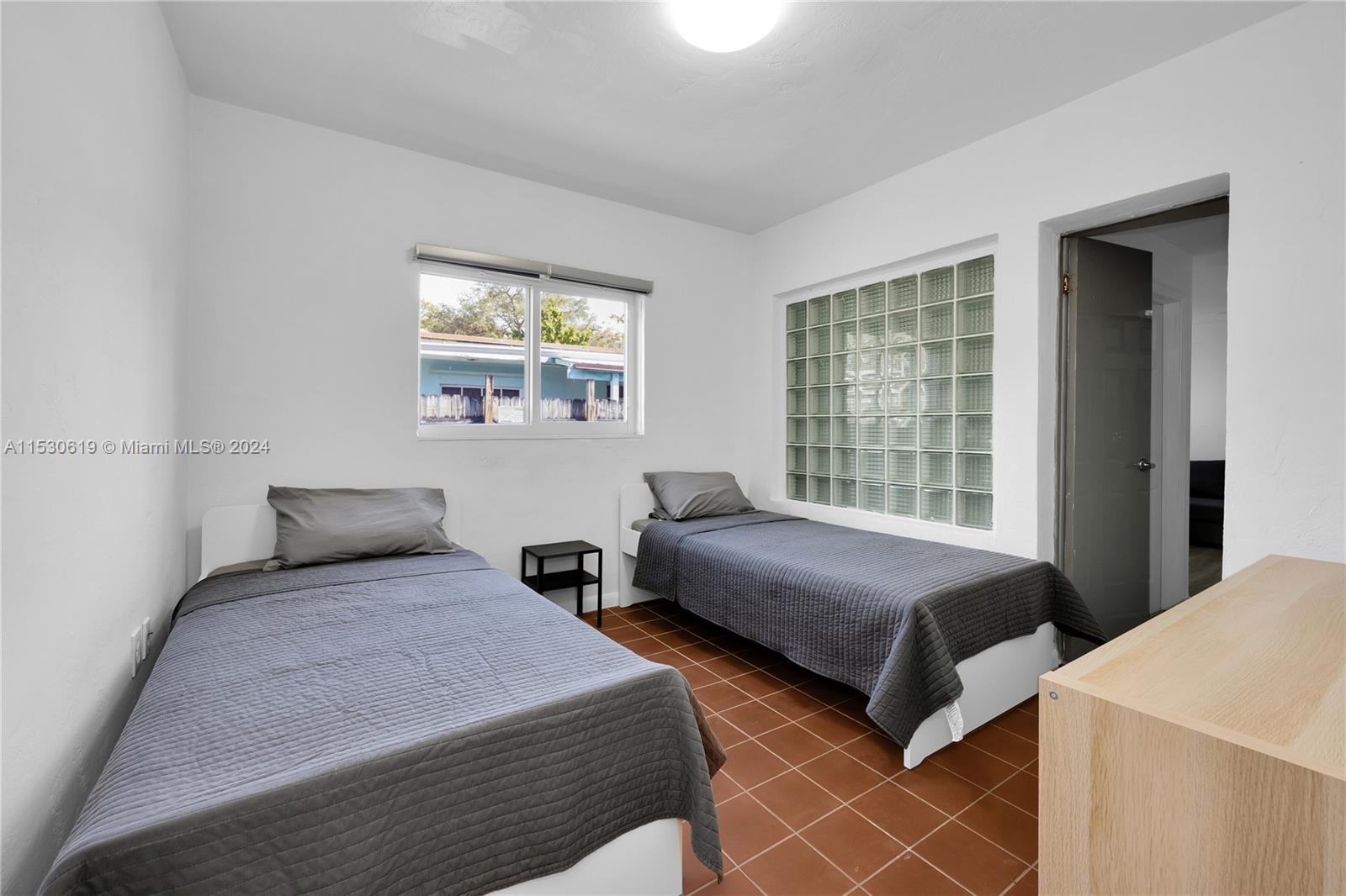 Bedroom with impact glass.