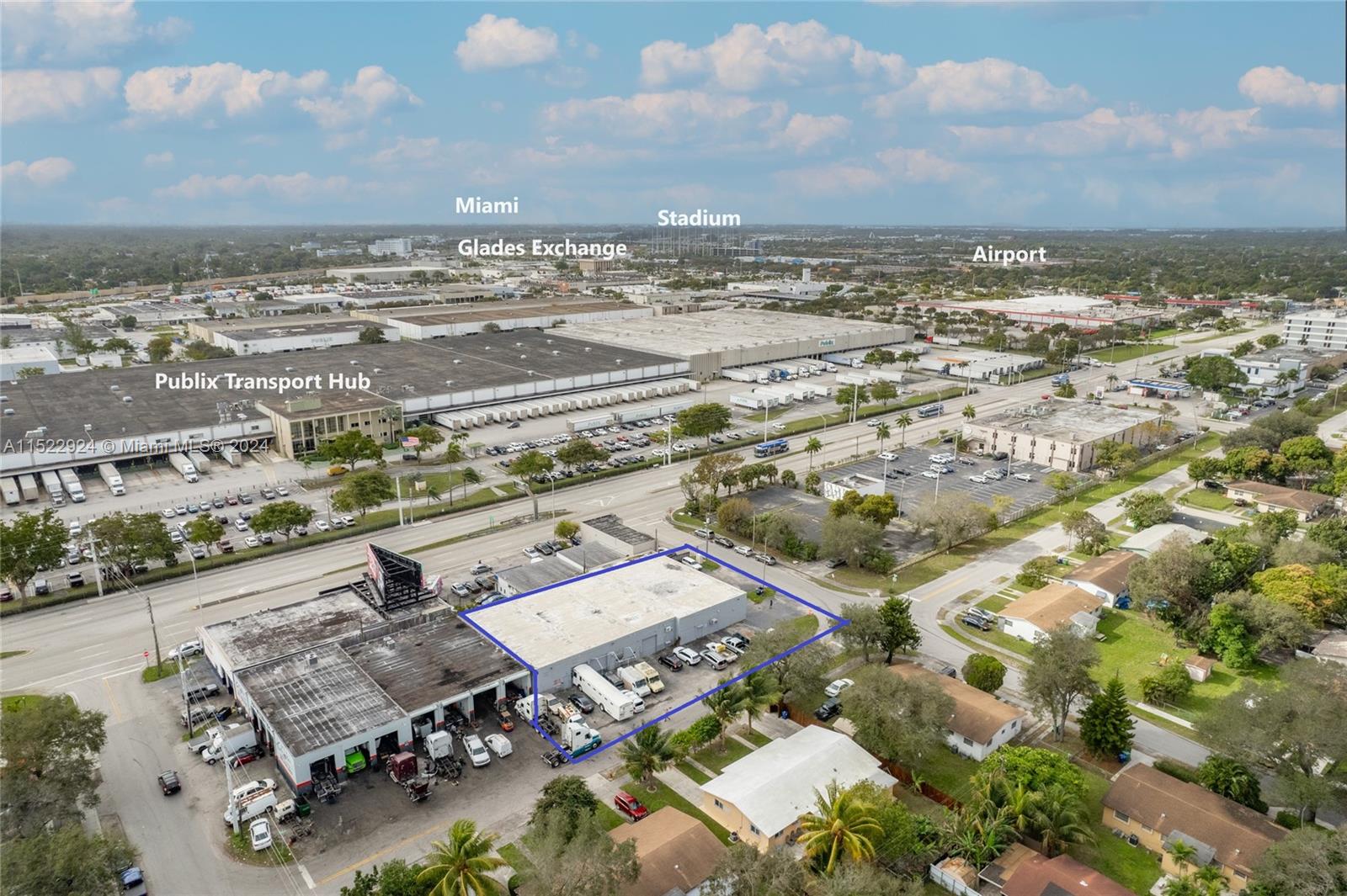 Across from Publix's Transport HUB, near airport, and Golden Glades Exhange.  Convenient access just off of 183rd St | Miami Gardens Drive.
