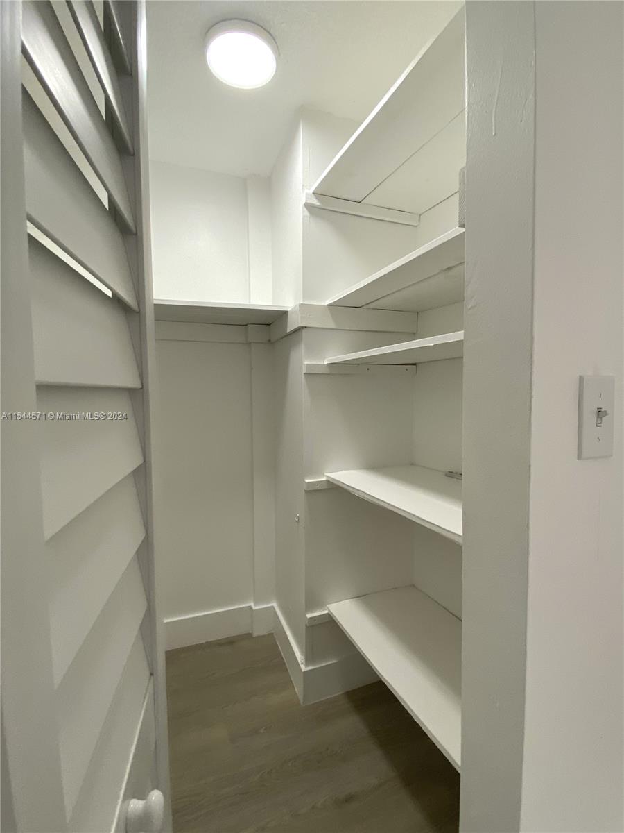 Walk in closet in master bedroom