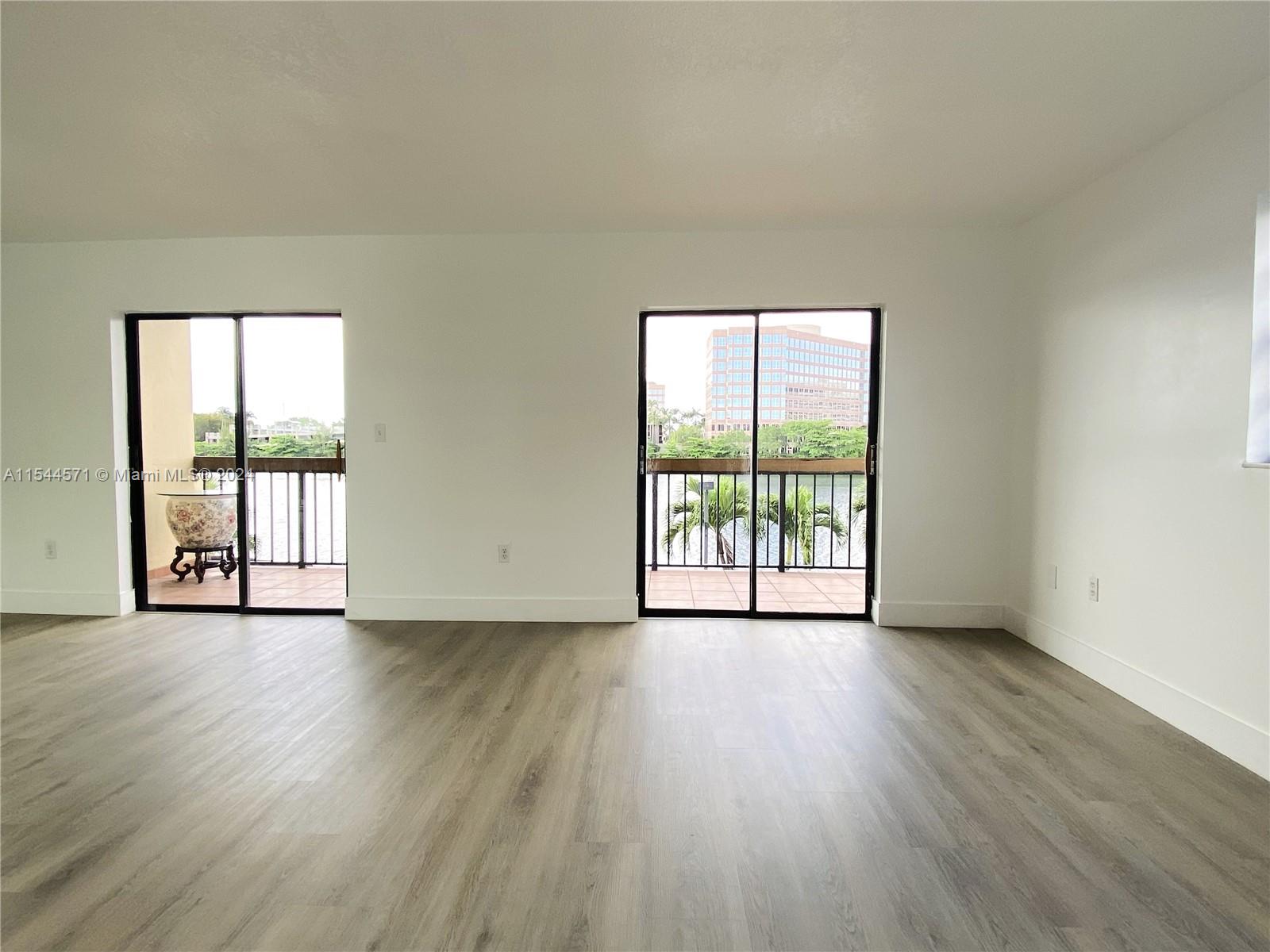 Living room with water view