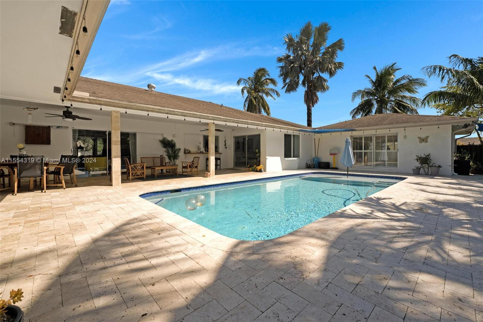 Salt Water pool system. Pool was resurfaced and diamondbrite done in 2018.