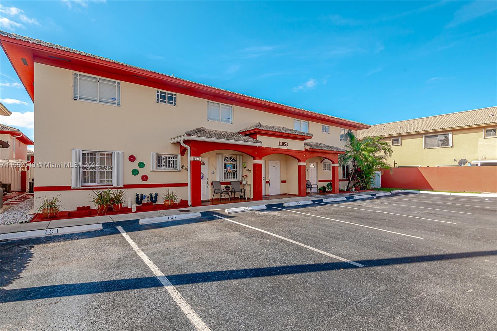 2 parking spots in front