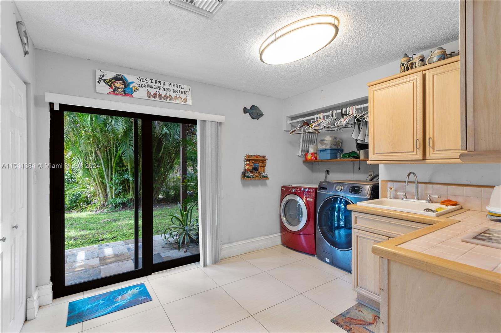 Huge indoor laundry room.