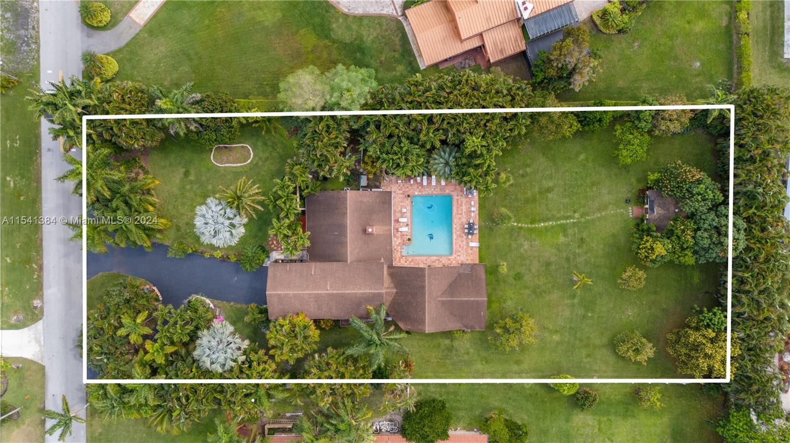 On a deep 39,573 SF Lot