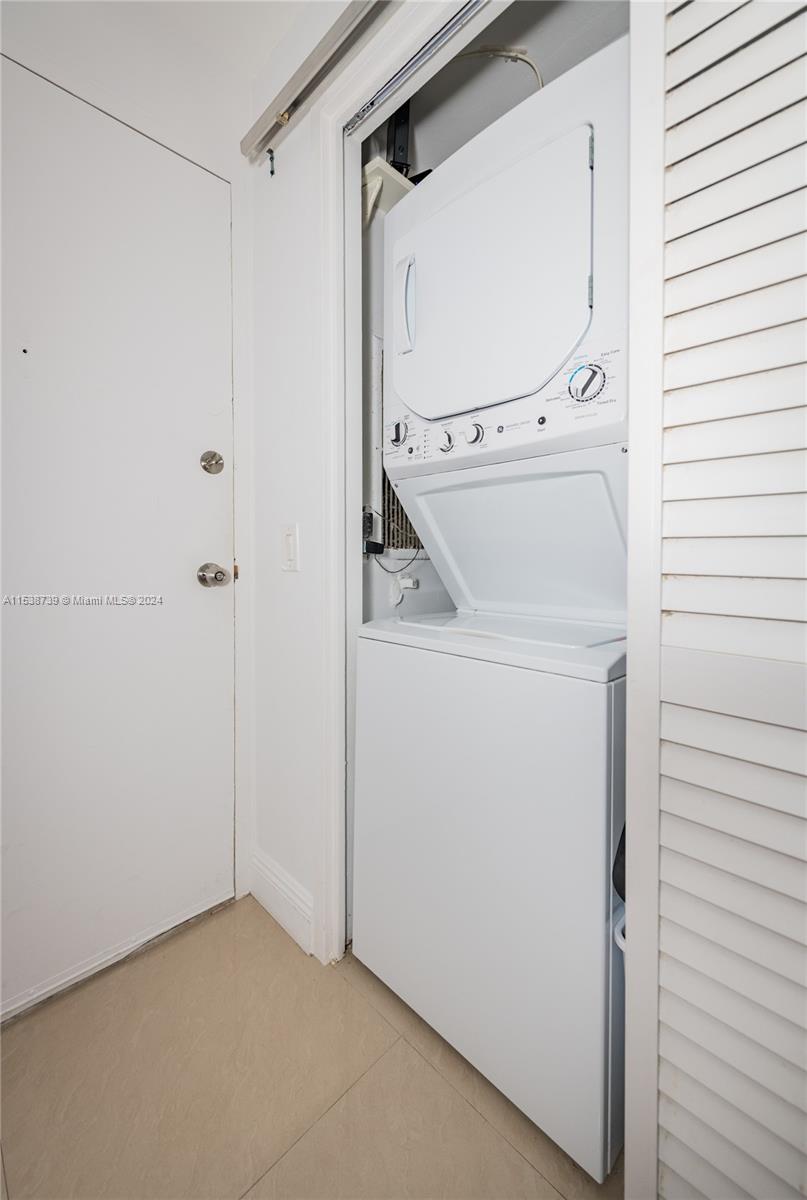 Washer/Dryer inside of the unit.
