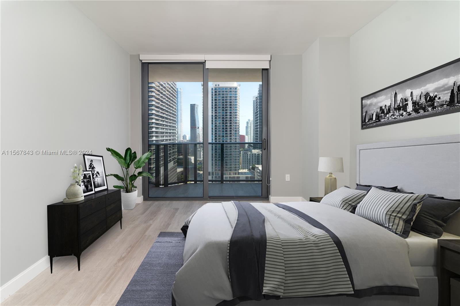 Decorated bedroom view