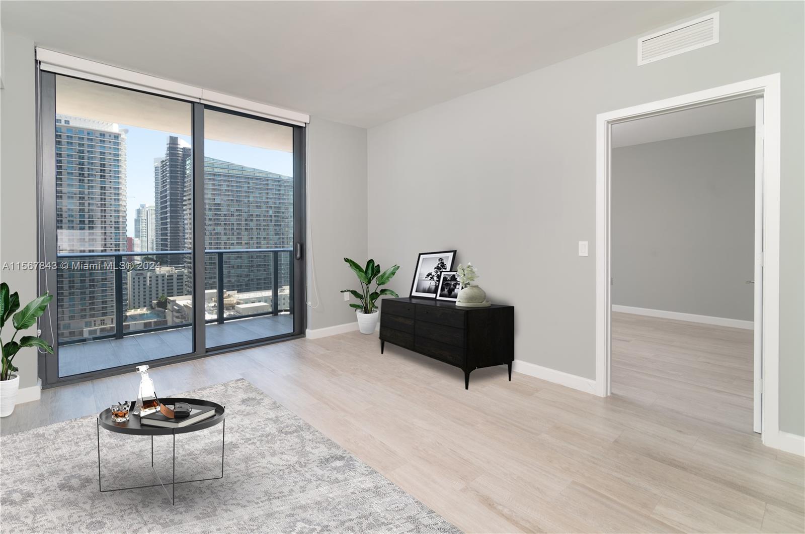 Decorated living room view