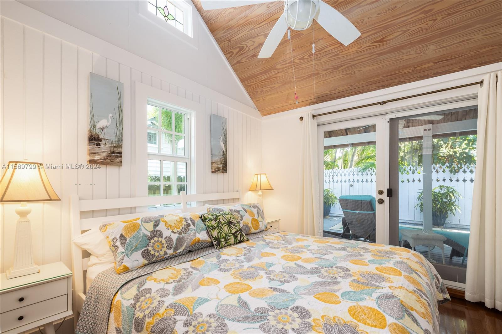Bedroom 1
Features Beautiful wood beamed ceilings and French Doors out to the Lanai.