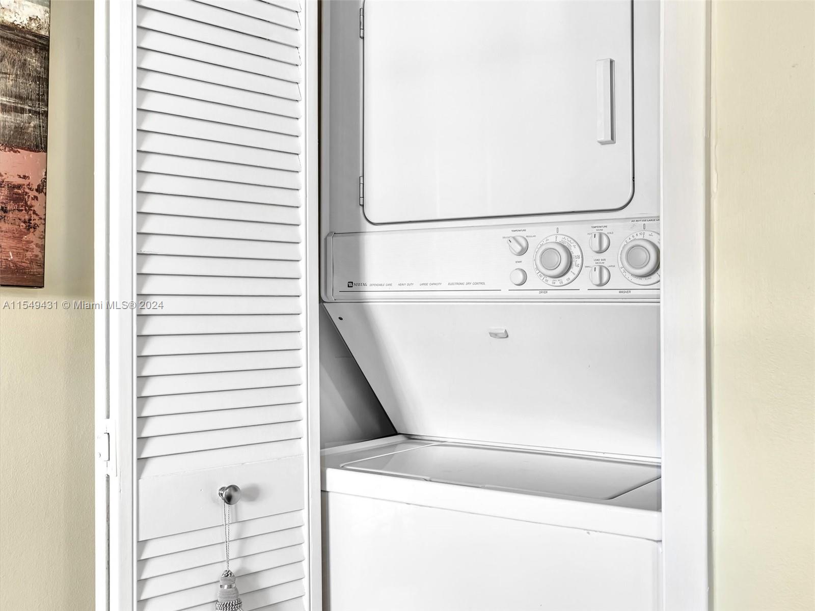 Hallway washer-dryer closet.
