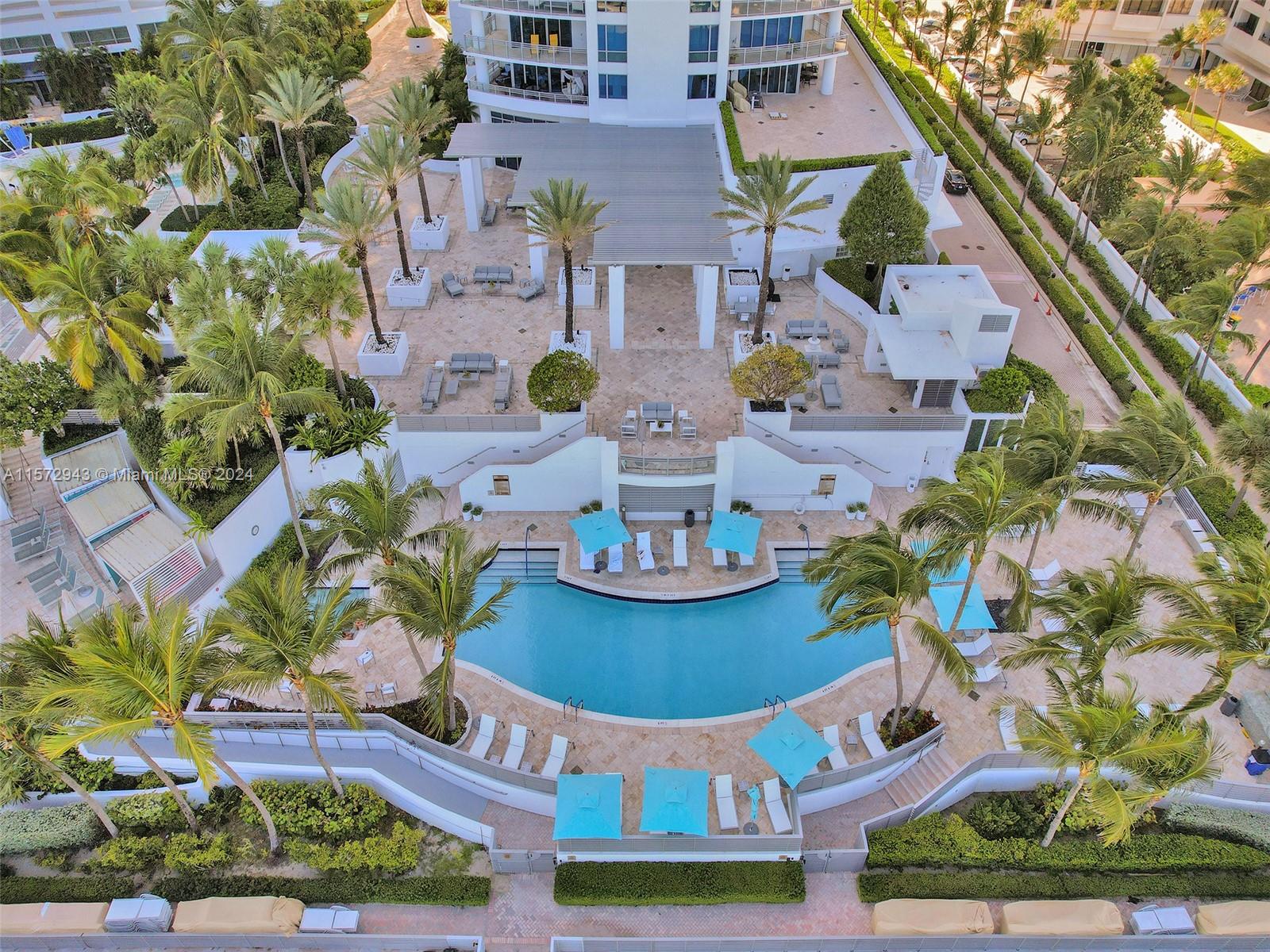 Hotel Pool aerial view