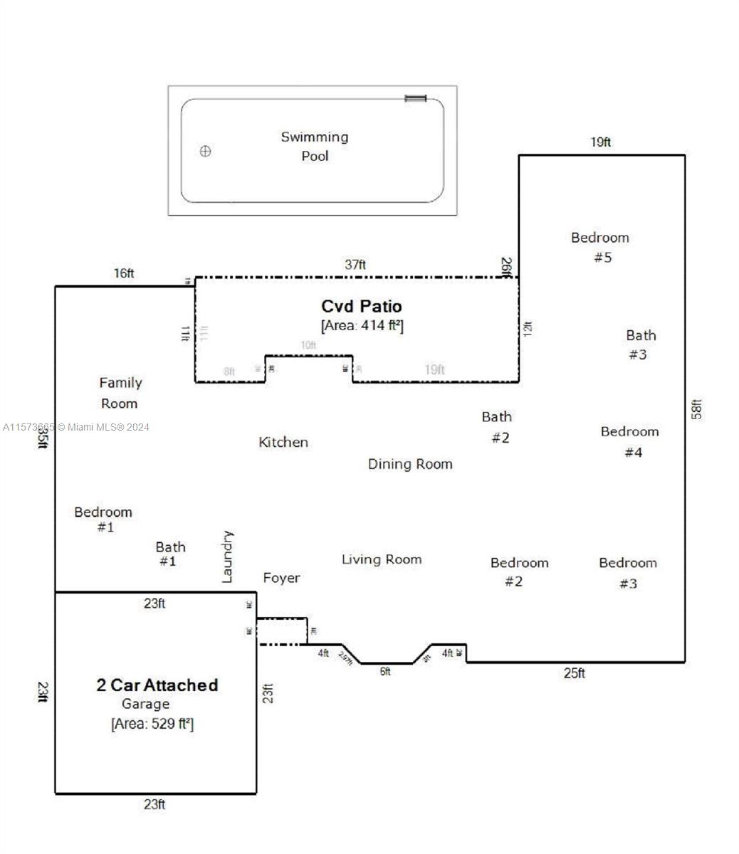 Floor plan as per appraiser sketch, living area approx. 2.772 sq ft

