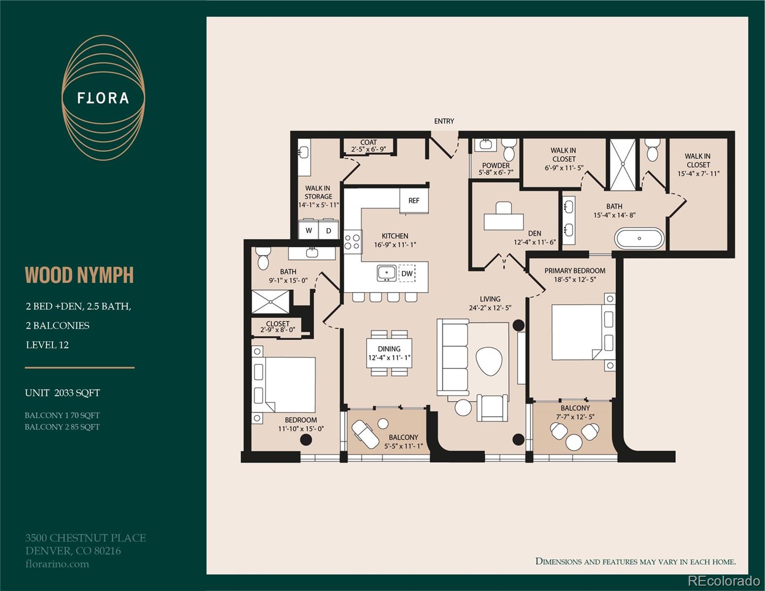 3500 Chestnut Place #1206, Denver, CO 80216, 2 Bedrooms Bedrooms, ,3 BathroomsBathrooms,Rental,For Rent,FLORA,Chestnut,REC2178362