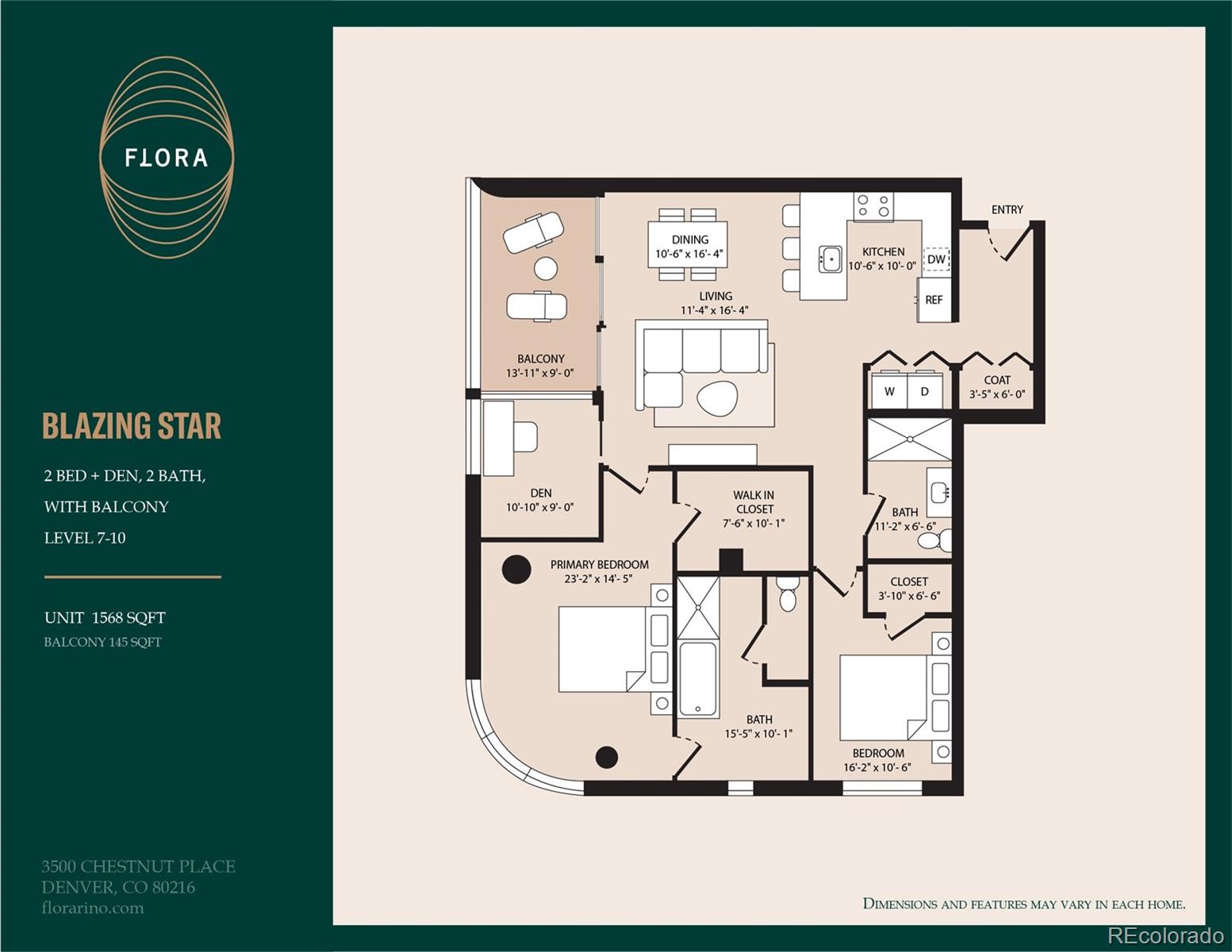 3500 Chestnut Place #1012, Denver, CO 80216, 2 Bedrooms Bedrooms, ,2 BathroomsBathrooms,Rental,For Rent,FLORA RiNo,Chestnut,REC7623784