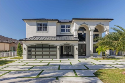 A stunning two-story residence located within the prestigious Sunset Lakes community. This home boasts a fresh white exterior that complements its brand new, sleek metal roof, giving it a modern and elegant appearance. Large, strategically placed windows adorn the property, allowing for an abundance of natural light to flood the interior spaces, creating a bright and inviting atmosphere