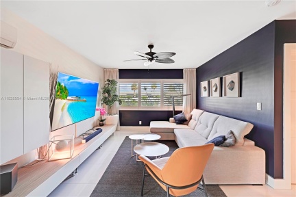 LIVING ROOM with IMPORTED FURNISHINGS & HUGE TV